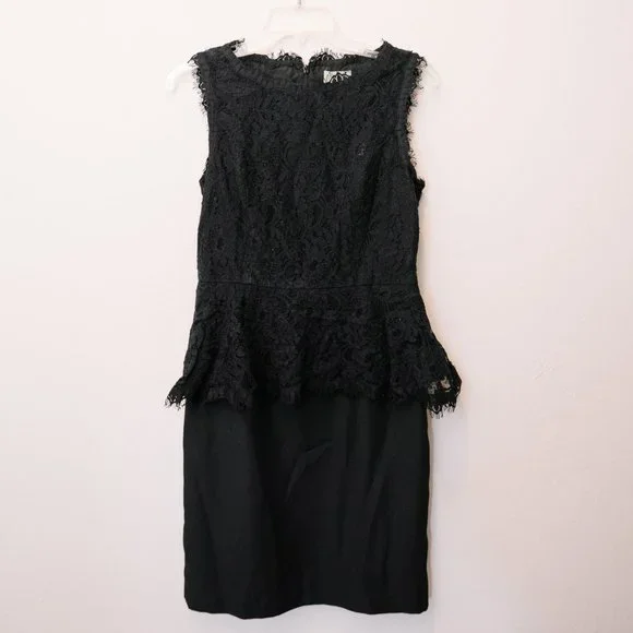 Elegant Maeve Black Peplum Lace Dress from Anthropologie - Caldora - Picture 2 of 6